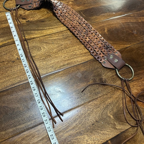 Womens Vintage Boho Brown Leather Braided Belt - Picture 12 of 15